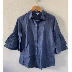 SPLENDID Women‎ Bell Sleeve Button Up Shirt